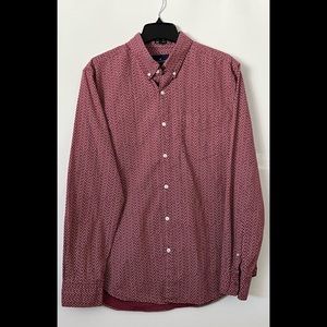 American Eagle Outfitters Button Down Shirt Size L Red Long Sleeve Casual Shirt